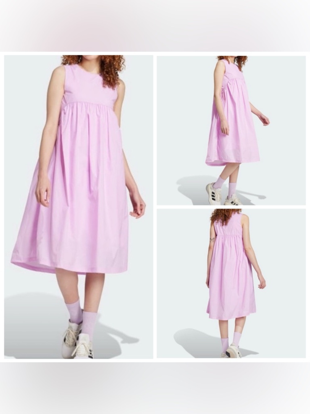 Adidas City Escape Sleeveless Dress Lilac Loose Fit Midi Women’s Small NWT